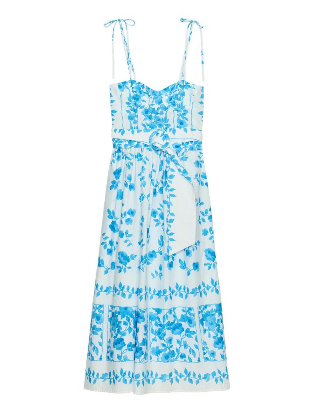 Poplin Print Midi Dress
